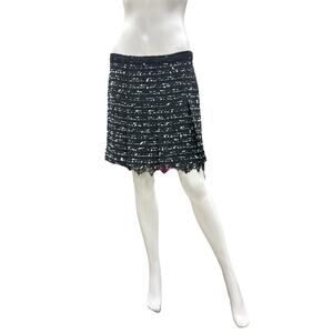 Lida Baday Skirt Women’s Size 10 Wool Blend Mini Lined Black And White